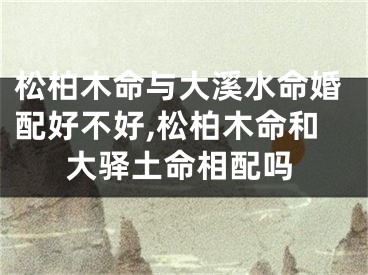 松柏木命与大溪水命婚配好不好,松柏木命和大驿土命相配吗