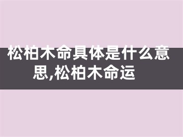 松柏木命具体是什么意思,松柏木命运