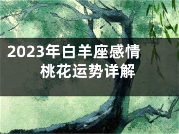 2023年白羊座感情桃花运势详解