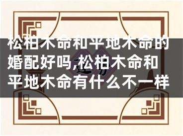 松柏木命和平地木命的婚配好吗,松柏木命和平地木命有什么不一样