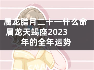 属龙腊月二十一什么命 属龙天蝎座2023年的全年运势