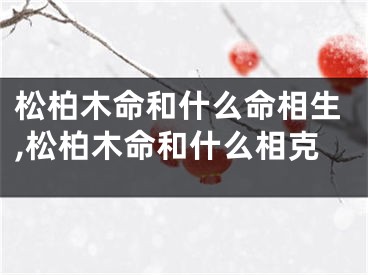 松柏木命和什么命相生,松柏木命和什么相克