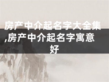房产中介起名字大全集,房产中介起名字寓意好