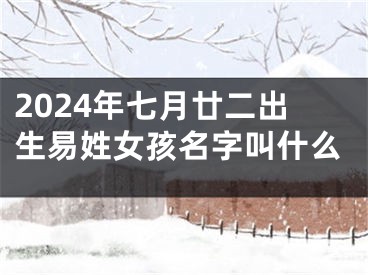 2024年七月廿二出生易姓女孩名字叫什么