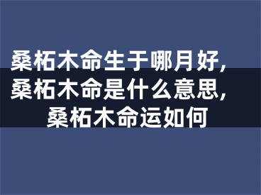 桑柘木命生于哪月好,桑柘木命是什么意思,桑柘木命运如何
