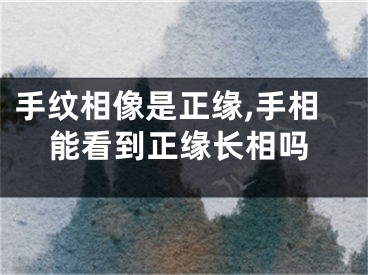 手纹相像是正缘,手相能看到正缘长相吗