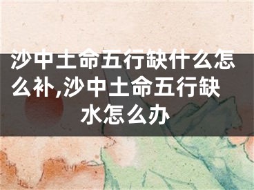 沙中土命五行缺什么怎么补,沙中土命五行缺水怎么办