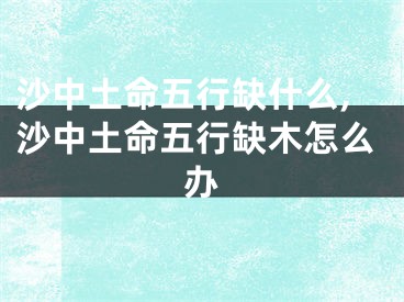 沙中土命五行缺什么,沙中土命五行缺木怎么办
