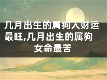 几月出生的属狗人财运最旺,几月出生的属狗女命最苦