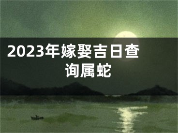 2023年嫁娶吉日查询属蛇