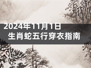2024年11月1日生肖蛇五行穿衣指南