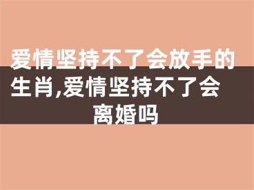 爱情坚持不了会放手的生肖,爱情坚持不了会离婚吗