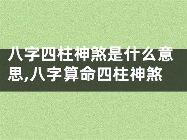 八字四柱神煞是什么意思,八字算命四柱神煞