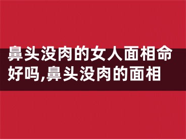 鼻头没肉的女人面相命好吗,鼻头没肉的面相