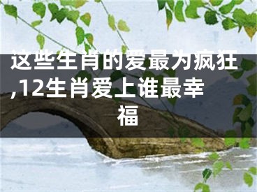 这些生肖的爱最为疯狂,12生肖爱上谁最幸福