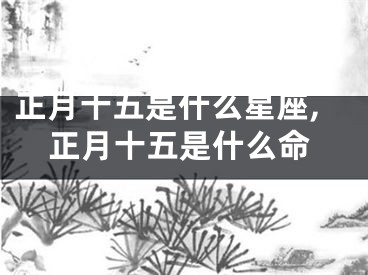 正月十五是什么星座,正月十五是什么命