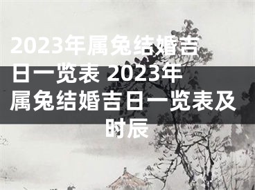 2023年属兔结婚吉日一览表 2023年属兔结婚吉日一览表及时辰