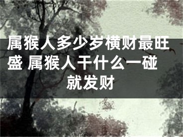 属猴人多少岁横财最旺盛 属猴人干什么一碰就发财