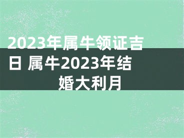 2023年属牛领证吉日 属牛2023年结婚大利月