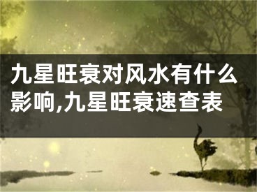 九星旺衰对风水有什么影响,九星旺衰速查表