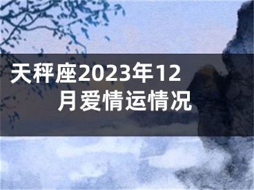 天秤座2023年12月爱情运情况