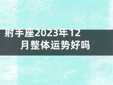 射手座2023年12月整体运势好吗