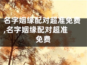 名字姻缘配对超准免费,名字姻缘配对超准 免费