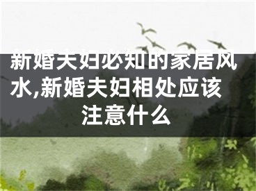 新婚夫妇必知的家居风水,新婚夫妇相处应该注意什么