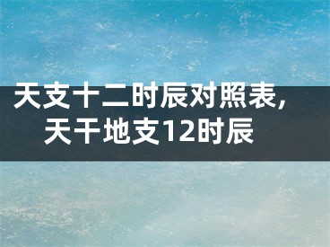 天支十二时辰对照表,天干地支12时辰
