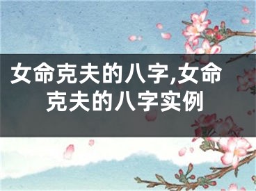 女命克夫的八字,女命克夫的八字实例