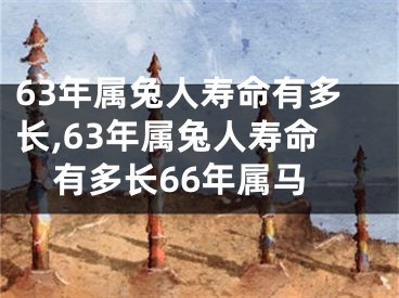 63年属兔人寿命有多长,63年属兔人寿命有多长66年属马
