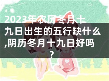 2023年农历冬月十九日出生的五行缺什么,阴历冬月十九日好吗?