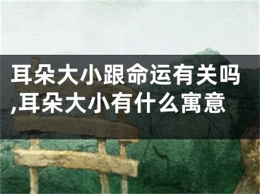 耳朵大小跟命运有关吗,耳朵大小有什么寓意