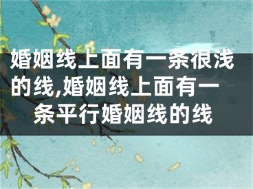 婚姻线上面有一条很浅的线,婚姻线上面有一条平行婚姻线的线