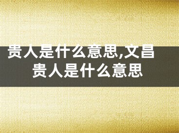 贵人是什么意思,文昌贵人是什么意思