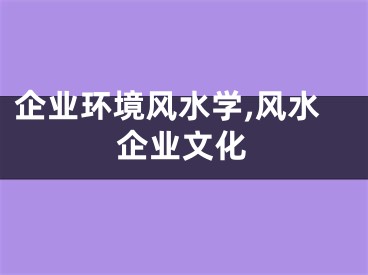 企业环境风水学,风水企业文化