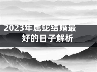 2023年属蛇结婚最好的日子解析