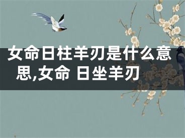女命日柱羊刃是什么意思,女命 日坐羊刃