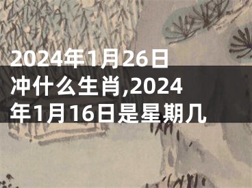2024年1月26日冲什么生肖,2024年1月16日是星期几