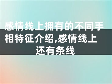 感情线上拥有的不同手相特征介绍,感情线上还有条线