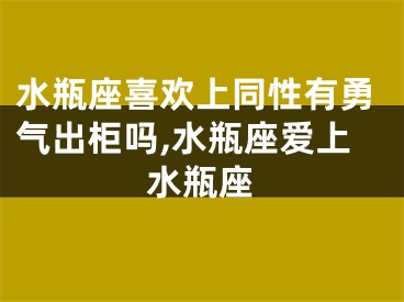 水瓶座喜欢上同性有勇气出柜吗,水瓶座爱上水瓶座