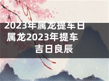 2023年属龙提车日 属龙2023年提车吉日良辰