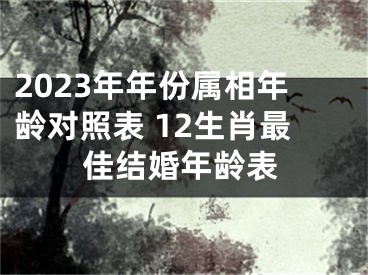 2023年年份属相年龄对照表 12生肖最佳结婚年龄表