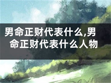 男命正财代表什么,男命正财代表什么人物