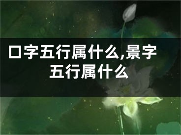 口字五行属什么,景字五行属什么