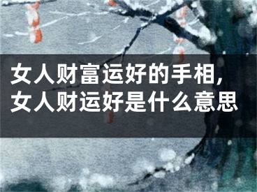 女人财富运好的手相,女人财运好是什么意思