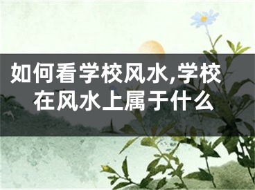 如何看学校风水,学校在风水上属于什么