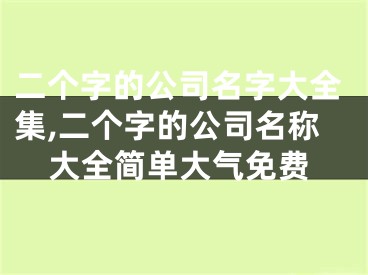 二个字的公司名字大全集,二个字的公司名称大全简单大气免费