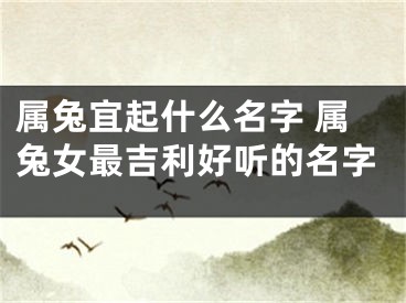 属兔宜起什么名字 属兔女最吉利好听的名字