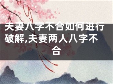 夫妻八字不合如何进行破解,夫妻两人八字不合